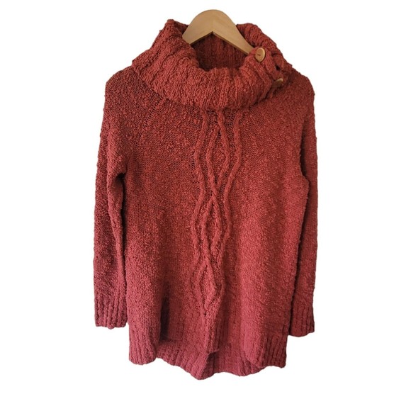 MOTH‎ Tunic Sweater  SMALL Anthropologie Cable Knit Orange - Picture 2 of 7